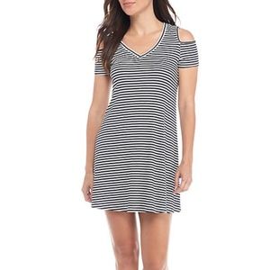 Chetta Be cold shoulder white and Navy stripe nwt